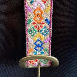 Lucky brand woven embroidered women belt XS